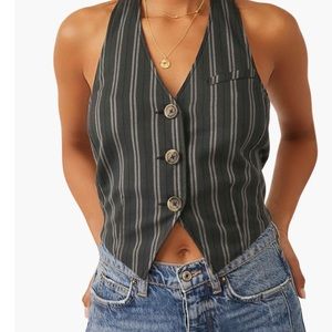 Free people Dakota Stripe Halter Vest